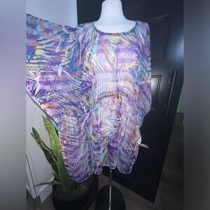 NWT EXIST BEAUTIFUL PURPLE PULLOVER SWIMSUIT COVER UP ONE SIZE